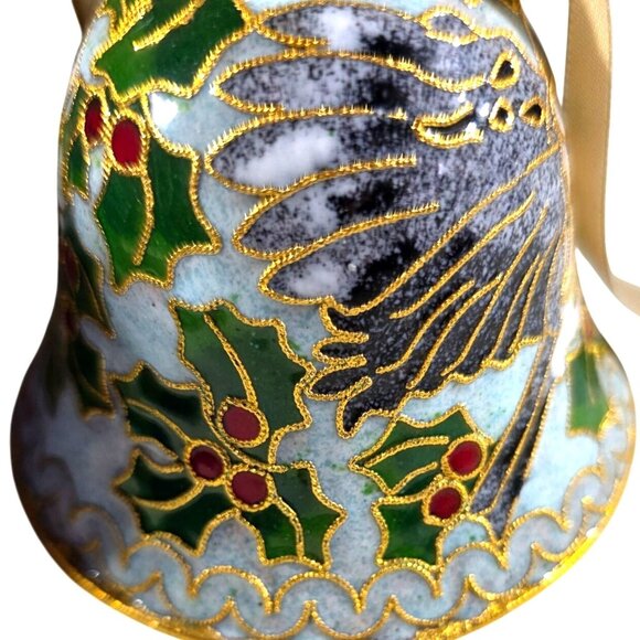 Christmas bell NYCO International Victorian Enamelled Holly Berry Ornament Blue - Picture 2 of 9